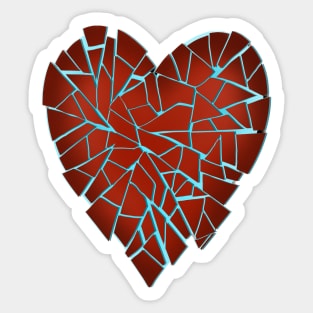 Broken shattered heart Sticker